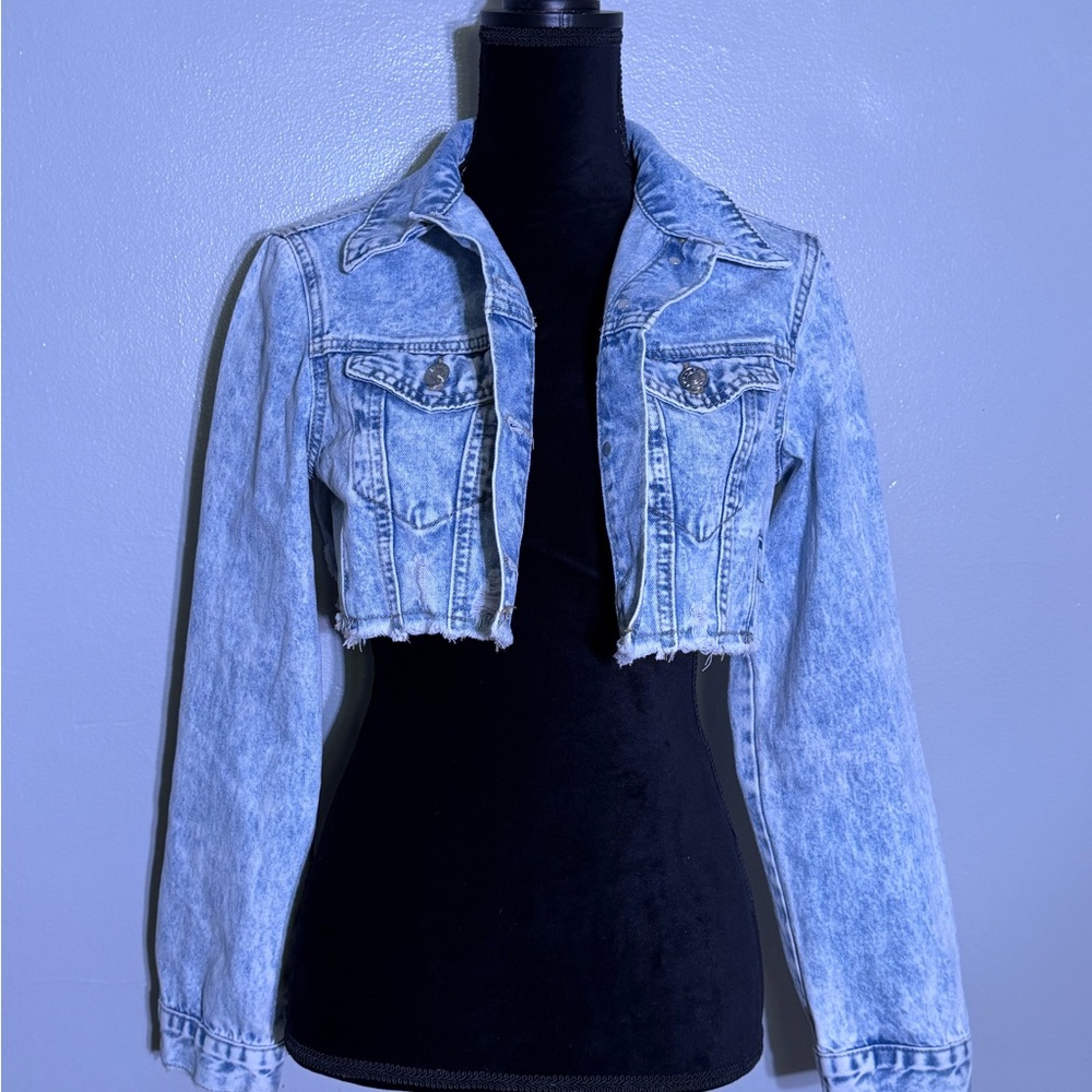 Light blue short denim jacket Size S - Picture 2 of 7